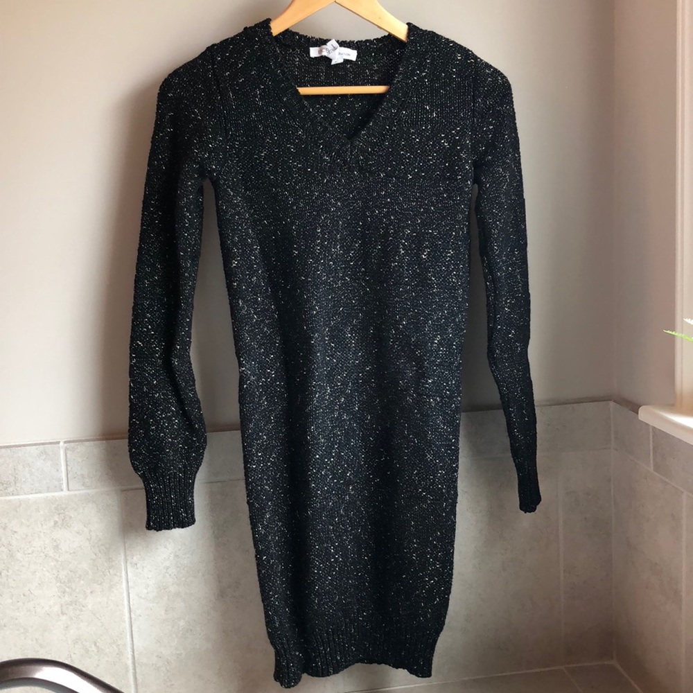 BCBGeneration Black & Gold Sweater Dress